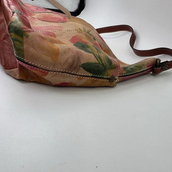 Patricia Nash Floral Hobo Bag Italian Heritage Leather Shoulder Slouchy Cottage - Picture 6 of 16